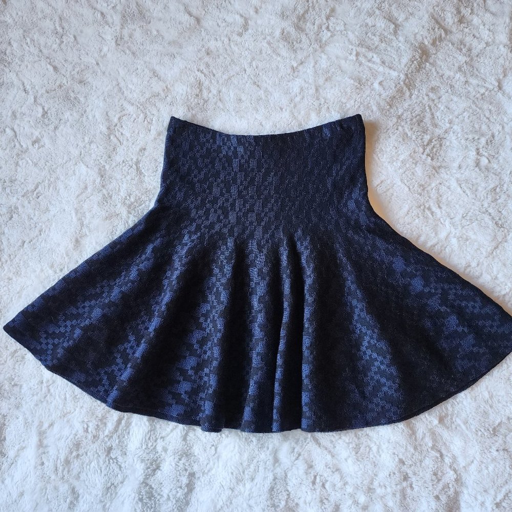 Rachel Rachel Roy Mini Jersey Mini Skirt- Black Midnight Blue- Size X-Small